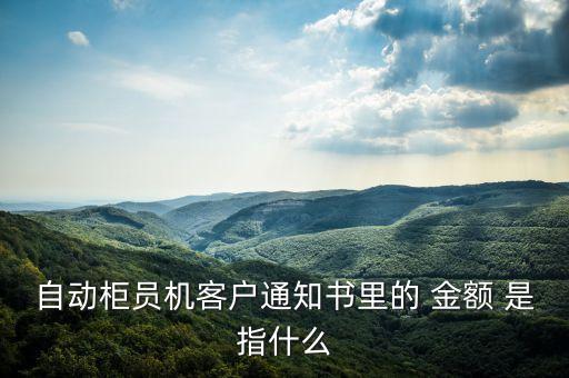 自動柜員機客戶通知書里的 金額 是指什么