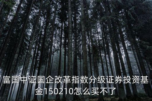 150210買的什么股票，富國中證國企改革指數(shù)分級證券投資基金150210怎么買不了
