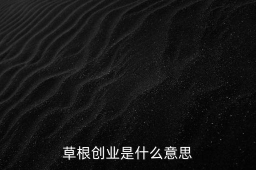 草根創(chuàng)業(yè)是什么意思