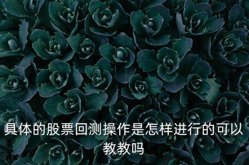 什么是股票回測，具體的股票回測操作是怎樣進(jìn)行的可以教教嗎