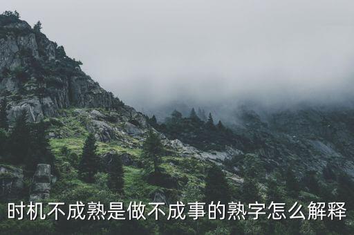 時(shí)機(jī)還不成熟的成熟是什么意思，男生對(duì)女生說(shuō)時(shí)機(jī)末到還不成熟是什么意思