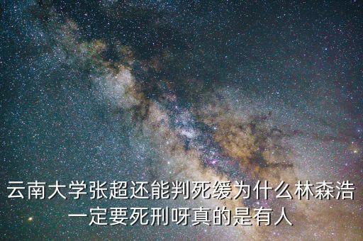 為什么要對(duì)林森浩進(jìn)行死刑，云南大學(xué)張超還能判死緩為什么林森浩一定要死刑呀真的是有人