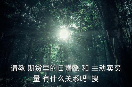 請(qǐng)教 期貨里的日增倉(cāng) 和 主動(dòng)賣(mài)買(mǎi)量 有什么關(guān)系嗎  搜