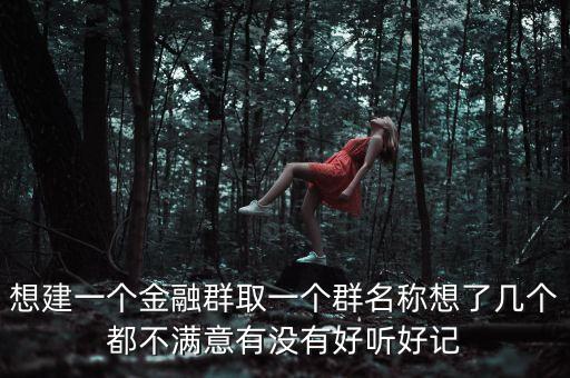 金融微信群取什么名字，想建一個(gè)金融群取一個(gè)群名稱想了幾個(gè)都不滿意有沒有好聽好記
