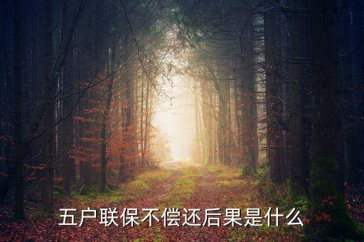 銀行五戶連保有什么后果l，五戶聯(lián)保不償還后果是什么