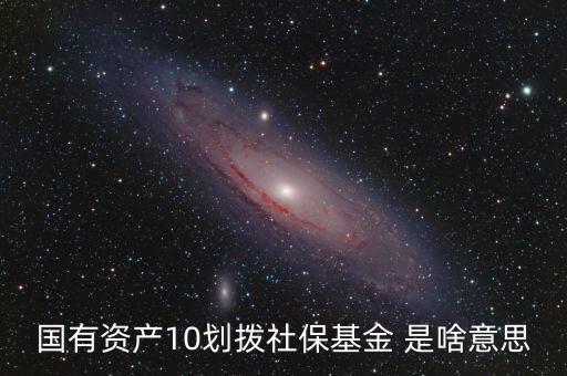 國有資產(chǎn)10劃撥社?；?是啥意思
