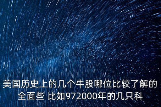 2008美國什么股瘋漲，美國歷史上的幾個牛股哪位比較了解的全面些 比如972000年的幾只科