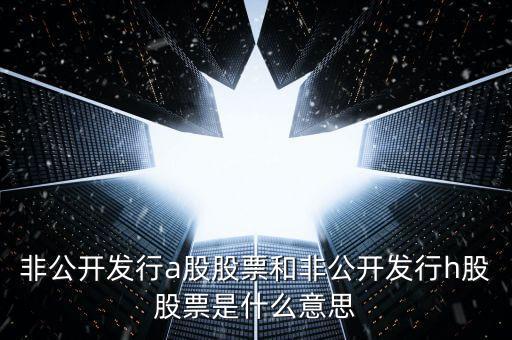 什么是非h股，非公開(kāi)發(fā)行a股股票和非公開(kāi)發(fā)行h股股票是什么意思