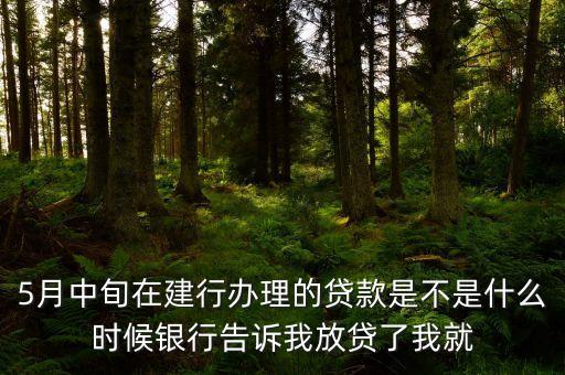 5月中旬在建行辦理的貸款是不是什么時(shí)候銀行告訴我放貸了我就