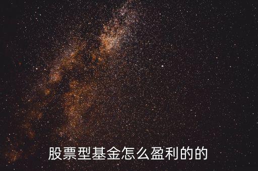 股票型基金靠什么賺錢，股票型基金怎么盈利的的