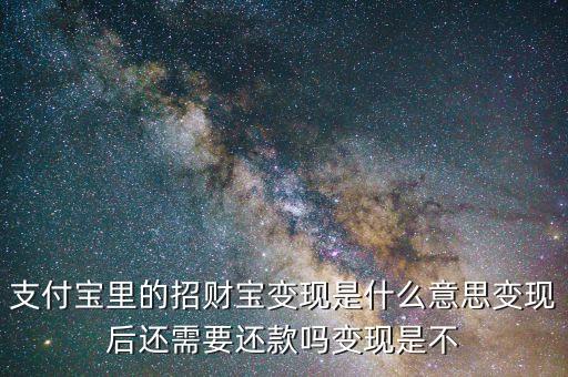 招財寶還款是什么，支付寶里的招財寶變現(xiàn)是什么意思變現(xiàn)后還需要還款嗎變現(xiàn)是不