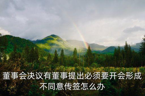 董事會(huì)決議有董事提出必須要開(kāi)會(huì)形成不同意傳簽怎么辦