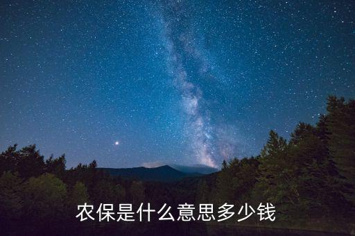 農(nóng)保是什么意思多少錢