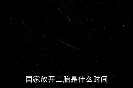 國家放開二胎是什么時間
