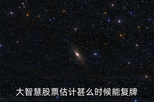 大智慧股票估計(jì)甚么時(shí)候能復(fù)牌