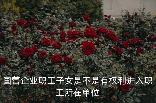 國營企業(yè)職工子女是不是有權(quán)利進入職工所在單位