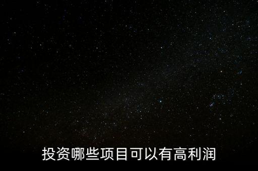 投資哪些項(xiàng)目可以有高利潤(rùn)