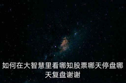 大智慧股票什么時(shí)候復(fù)牌，大智慧股票估計(jì)甚么時(shí)候能復(fù)牌