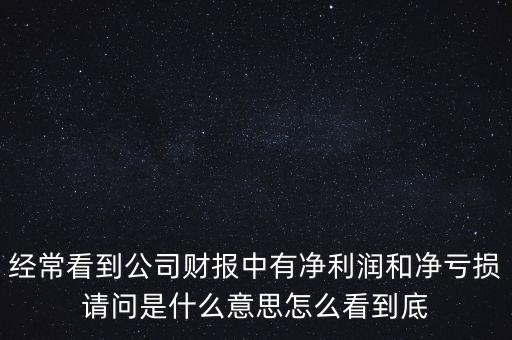 經(jīng)?？吹焦矩?cái)報(bào)中有凈利潤和凈虧損請(qǐng)問是什么意思怎么看到底