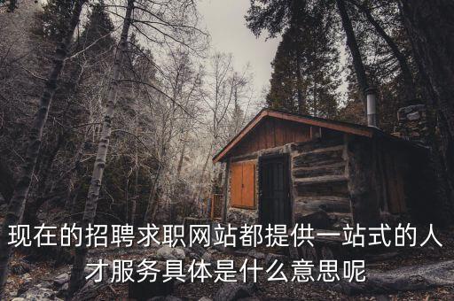 現(xiàn)在的招聘求職網(wǎng)站都提供一站式的人才服務(wù)具體是什么意思呢
