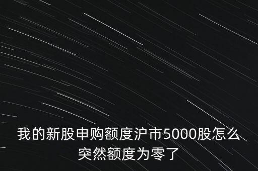 我的新股申購額度滬市5000股怎么突然額度為零了