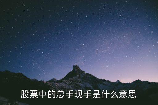 股票中總手是什么意思，股票中的總手現(xiàn)手是什么意思