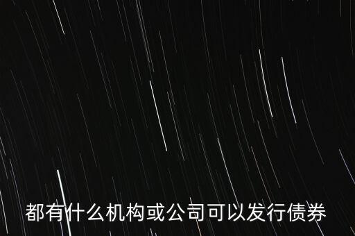 什么公司可以發(fā)行債券，有哪些公司可以發(fā)行債券