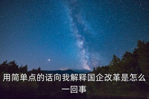 用簡單點(diǎn)的話向我解釋國企改革是怎么一回事