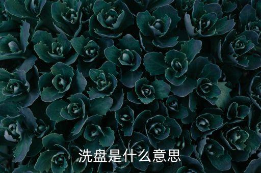 洗盤是什么意思