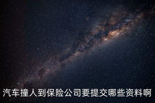汽車撞人到保險(xiǎn)公司要提交哪些資料啊
