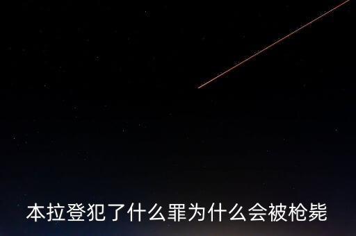 本拉登犯了什么罪為什么會(huì)被槍斃