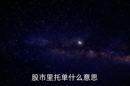 股票大托單什么意思，股市里托單什么意思