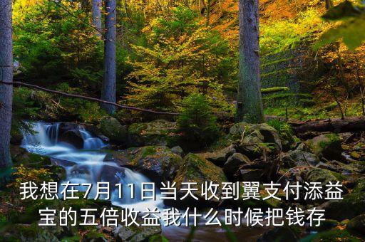 我想在7月11日當(dāng)天收到翼支付添益寶的五倍收益我什么時(shí)候把錢存