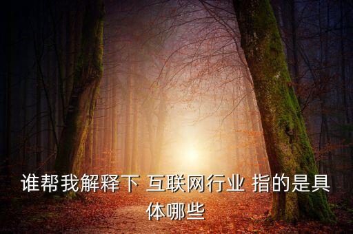 什么是互聯(lián)網(wǎng)行業(yè)，誰(shuí)幫我解釋下 互聯(lián)網(wǎng)行業(yè) 指的是具體哪些