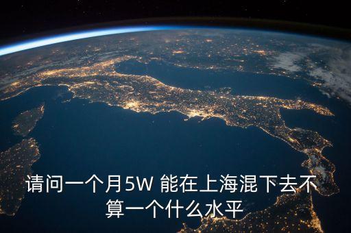 月薪五萬上海什么水平，月薪5萬在上海算不算高薪