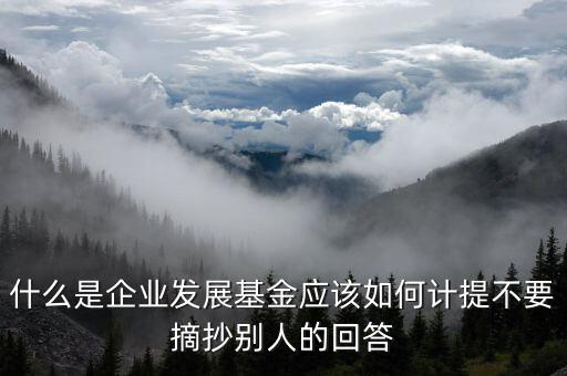 什么是企業(yè)發(fā)展基金，什么是企業(yè)發(fā)展基金應該如何計提不要摘抄別人的回答