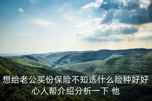 想給老公買份保險(xiǎn)不知選什么險(xiǎn)種好好心人幫介紹分析一下 他