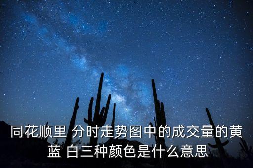 同花順里 分時(shí)走勢(shì)圖中的成交量的黃 藍(lán) 白三種顏色是什么意思