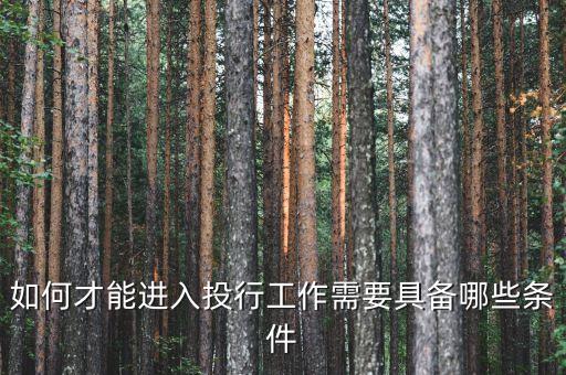 如何才能進入投行工作需要具備哪些條件