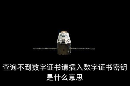查詢不到數(shù)字證書請(qǐng)插入數(shù)字證書密鑰是什么意思