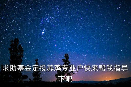 求助基金定投養(yǎng)雞專業(yè)戶快來幫我指導下吧