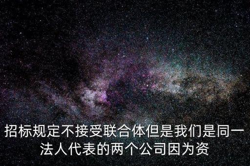 為什么不接受聯(lián)合體投標(biāo)，招標(biāo)規(guī)定不接受聯(lián)合體但是我們是同一法人代表的兩個(gè)公司因?yàn)橘Y