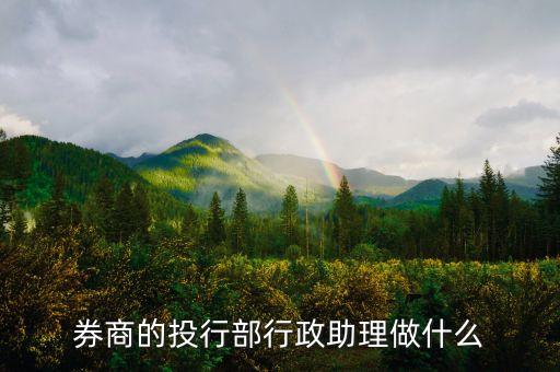 證券公司行政都做什么，券商的投行部行政助理做什么