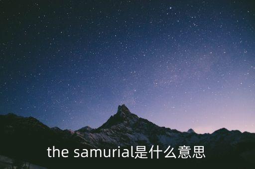 白武士是什么意思，the samurial是什么意思