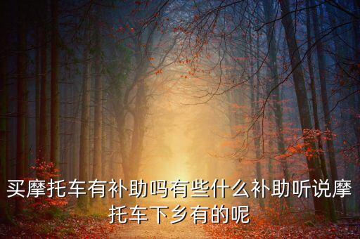買摩托車有補(bǔ)助嗎有些什么補(bǔ)助聽說摩托車下鄉(xiāng)有的呢