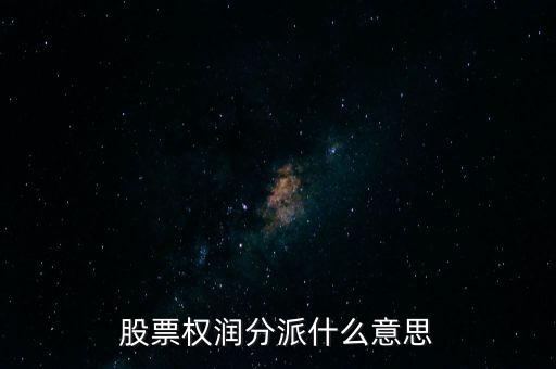 股票權(quán)潤(rùn)分派什么意思