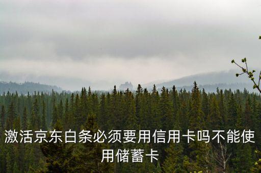 京東白條要什么銀行卡，京東打白條一定要信用卡嗎儲蓄卡不能用嗎