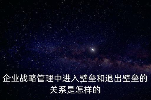 企業(yè)戰(zhàn)略管理中進(jìn)入壁壘和退出壁壘的關(guān)系是怎樣的