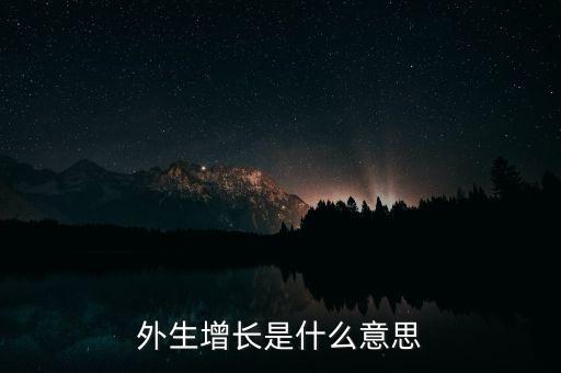 什么是外生成長性，什么是內生性增長