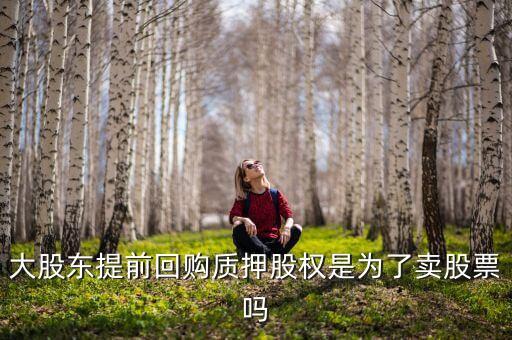 大股東提前回購質押股權是為了賣股票嗎